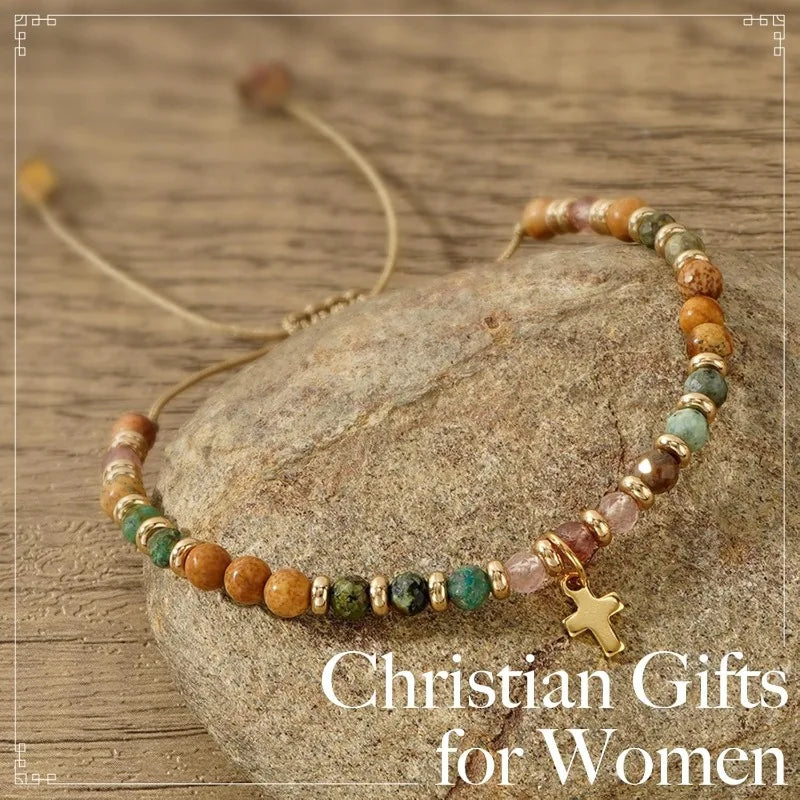 Natural Stone Faith Bracelet with Cross – A Reminder That God Cares