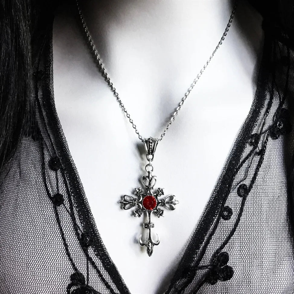 Eternal Faith – Gothic Black Cross Necklace