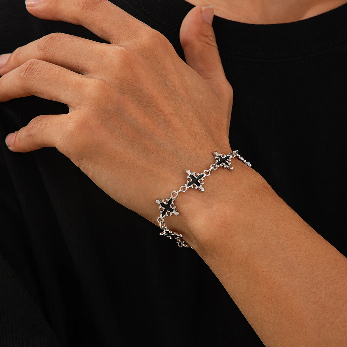 Black Cross Artistic Bracelet – Spiritual Protection