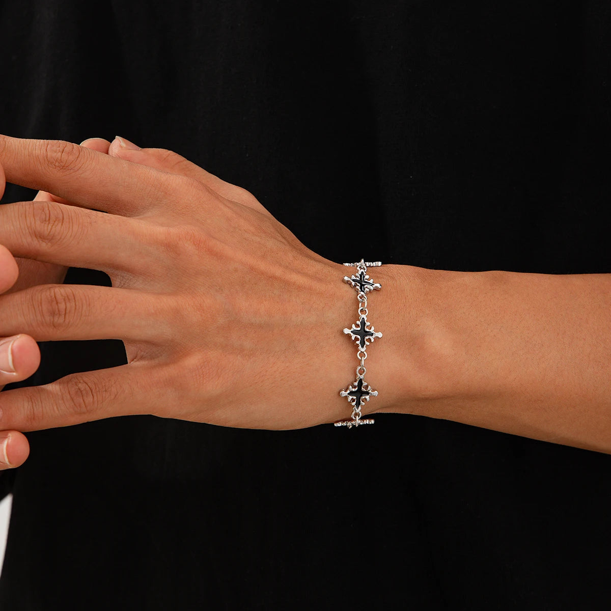 Black Cross Artistic Bracelet – Spiritual Protection