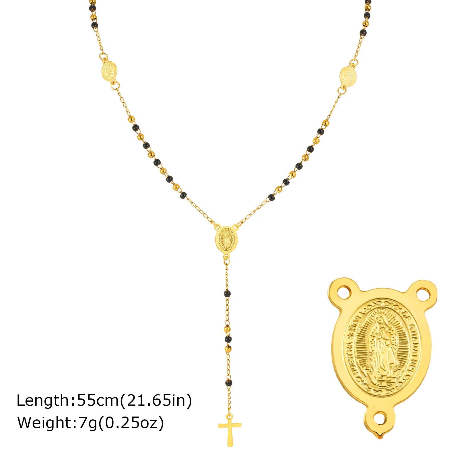 Multi-Color Beaded Rosary Prayer Jewelry Stainless Steel