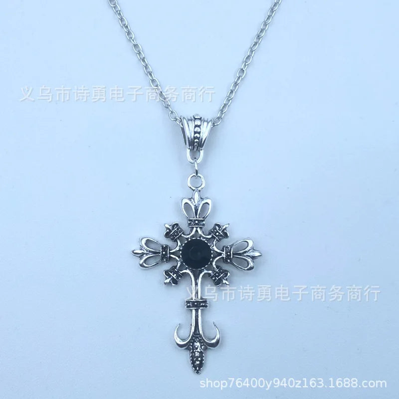 Eternal Faith – Gothic Black Cross Necklace