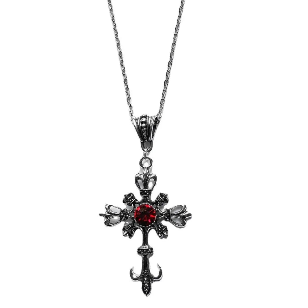 Eternal Faith – Gothic Black Cross Necklace
