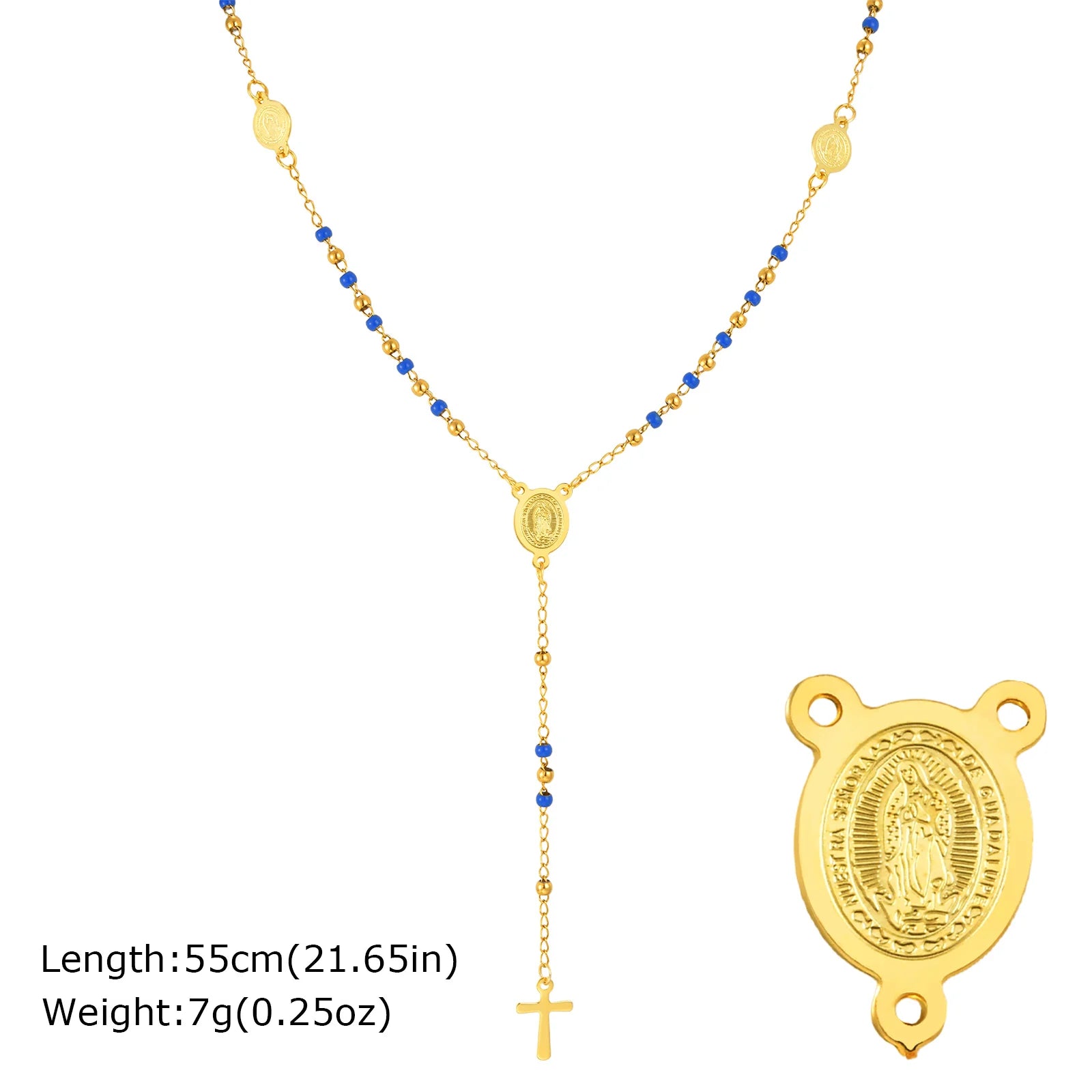 Multi-Color Beaded Rosary Prayer Jewelry Stainless Steel