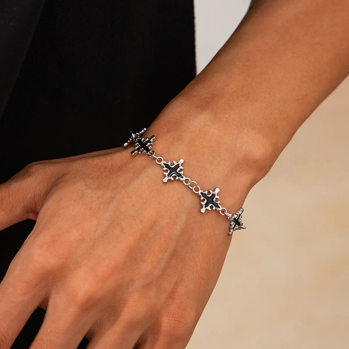 Black Cross Artistic Bracelet – Spiritual Protection