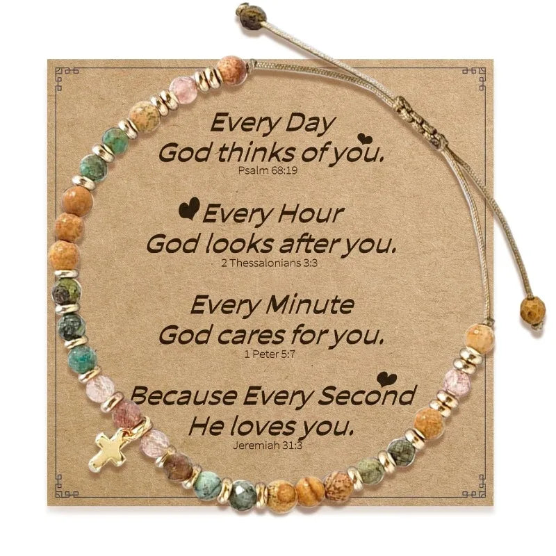 Natural Stone Faith Bracelet with Cross – A Reminder That God Cares
