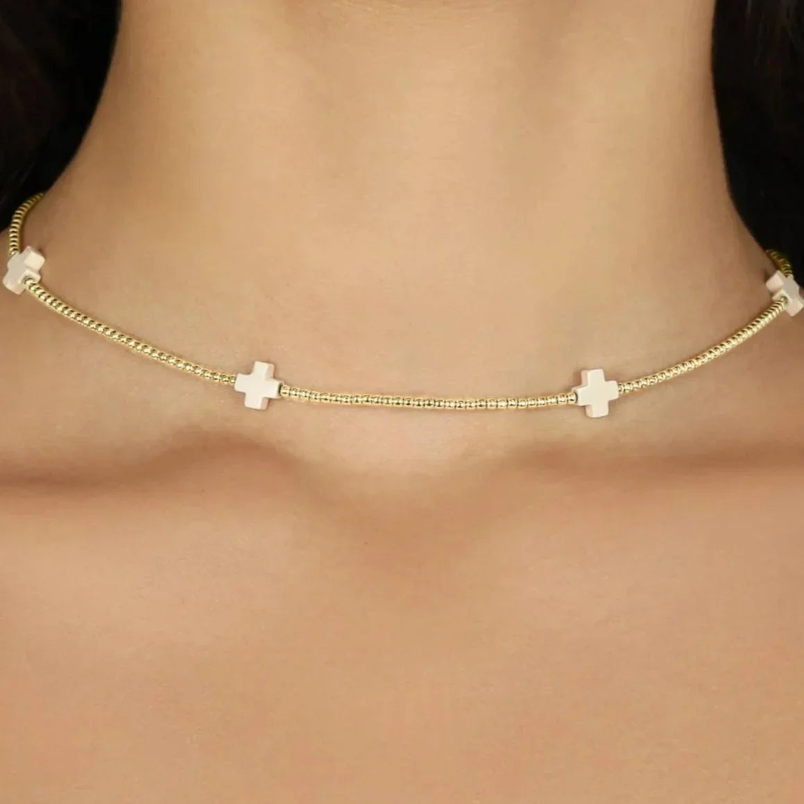 Handmade Choker with Crosses – Inspirational Christian Gift