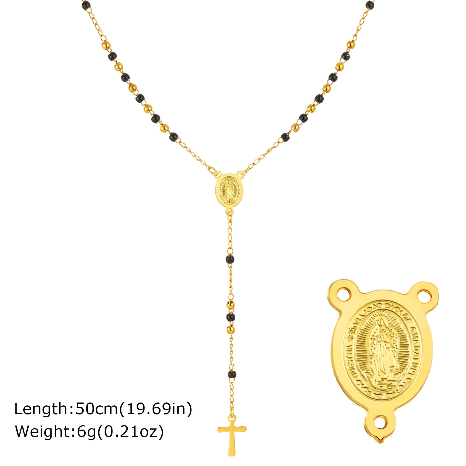 Multi-Color Beaded Rosary Prayer Jewelry Stainless Steel