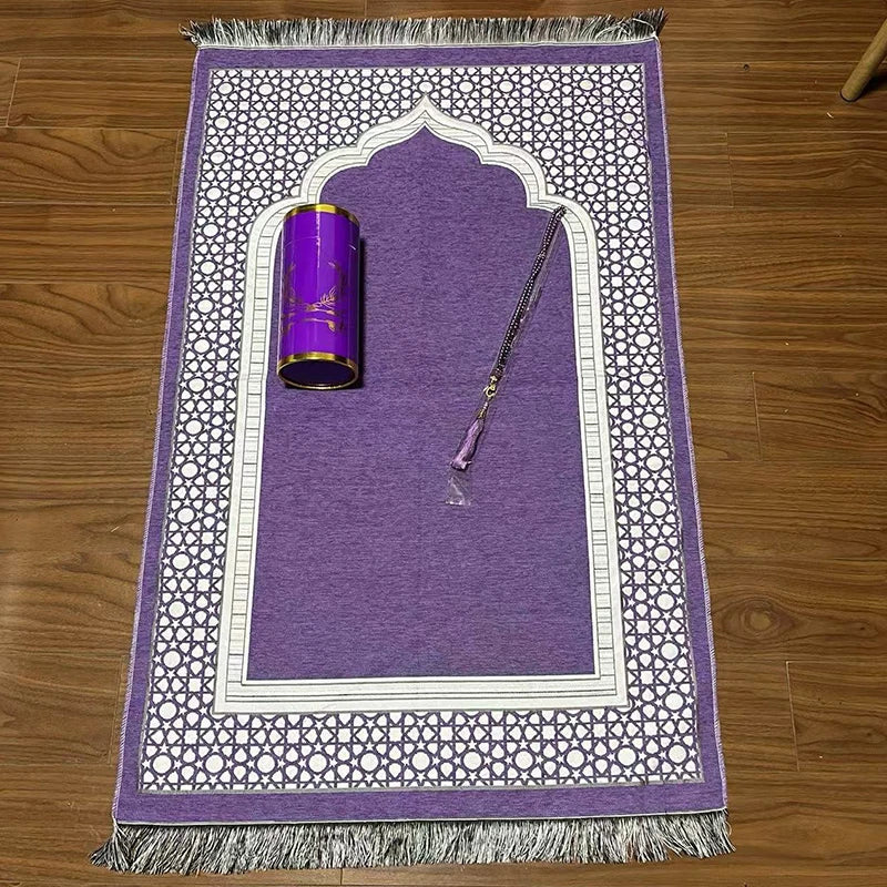 BEAUTIFUL Prayer Set 3pc. Middle East Prayer Rug Prayer Beads TRAVEL BAG